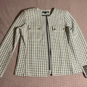 Zac & Rachel Black and White Houndstooth Blazer